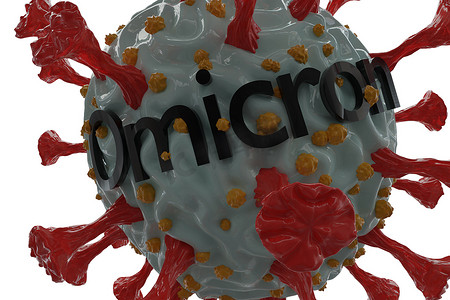 一种新型冠状病毒的 3D 渲染图。 