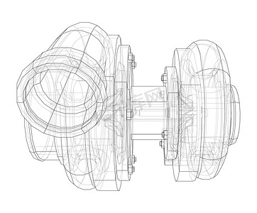 增压器摄影照片_汽车涡轮增压器概念大纲