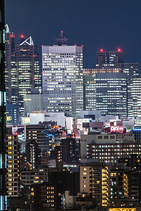 市民中心摄影照片_新宿夜景（文京市民中心拍摄）