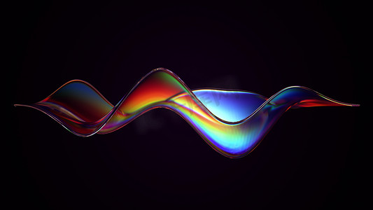 具有彩虹反射和折射的抽象流形状