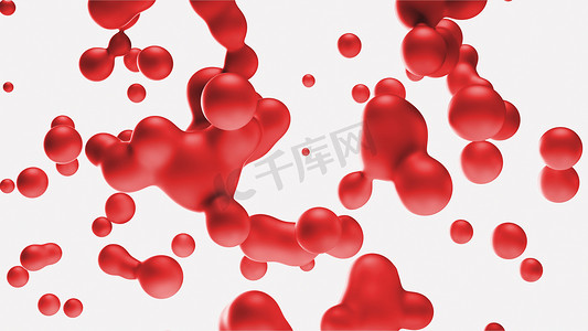 3d 渲染红色运动最小艺术液体背景
