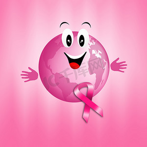 粉色丝带海报摄影照片_乳腺癌预防