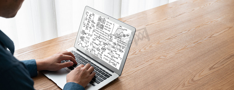 计算机屏幕上的数学方程式和流行公式