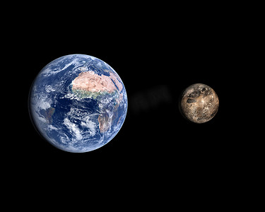 木卫三摄影照片_木卫三和地球
