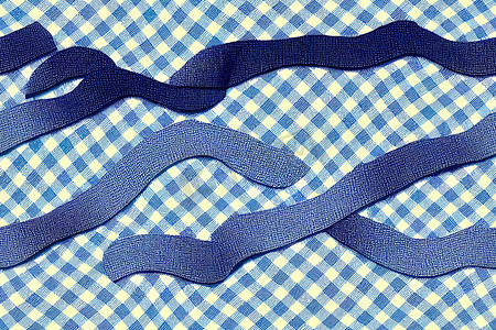 无缝法国蓝色编织边框无缝 2d 图案。