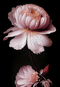 小苍兰花柔软漂亮的粉红色花瓣 — 艺术插图