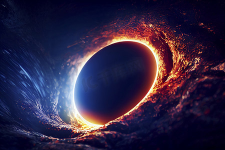 黑洞在太空中缓慢旋转。