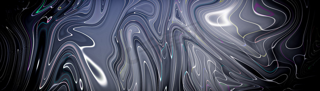 黑色大理石墨水纹理丙烯酸画波浪纹理背景。