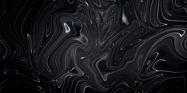 黑色大理石墨水纹理丙烯酸漆波浪纹理背景。