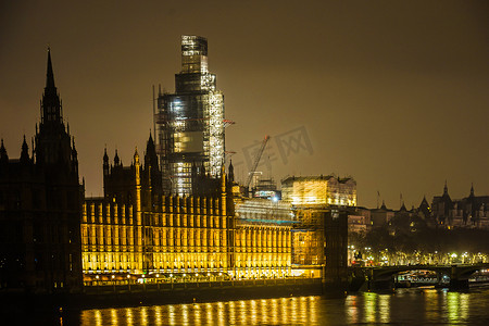 威斯敏斯特宫夜景（英国伦敦）