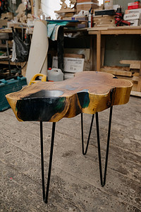天然木边桌.slab 咖啡桌，现代咖啡桌