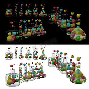 药物矢量图摄影照片_烧杯的 3D 渲染图