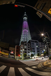 市民中心摄影照片_天空树和东京市