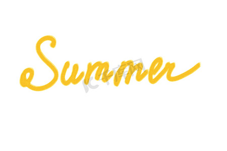 黄色水彩夏天题字的插图
