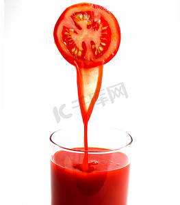 果汁和西红柿意味着清爽的茶点和点心