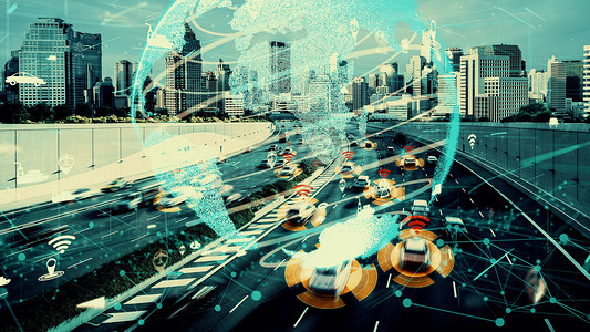 新城市道路未来汽车交通的智能交通技术概念
