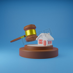 3D 律师和 3D 房地产概念。