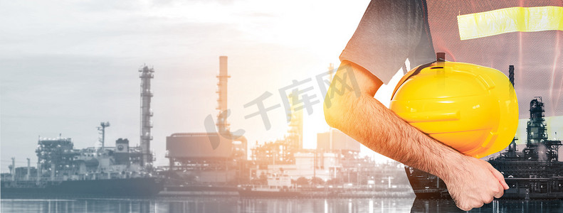 石油化工摄影照片_未来工厂和能源工业概念。