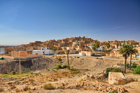 撒哈拉沙漠古镇，突尼斯，非洲，HDR