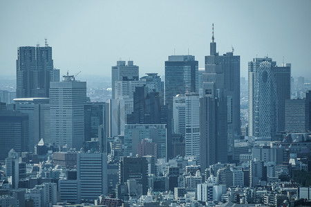 从六本木新城展望台看到的新宿风景