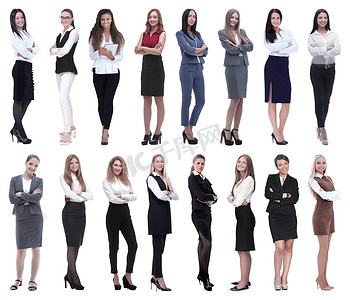 在完全 growth.collage 的一群成功的年轻商业女性。