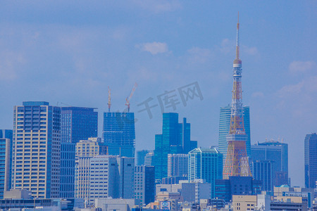 从彩虹桥看东京城市景观