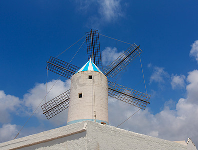 梅诺卡岛桑特路易斯圣路易斯莫利德达尔特风车在巴利阿里群岛