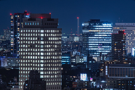 从文京市民中心展望台看到的东京夜景