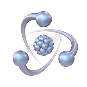 蓝紫色原子标志 3D