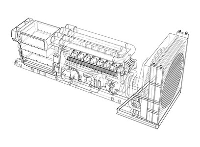 柴油发电机摄影照片_大型工业柴油发电机