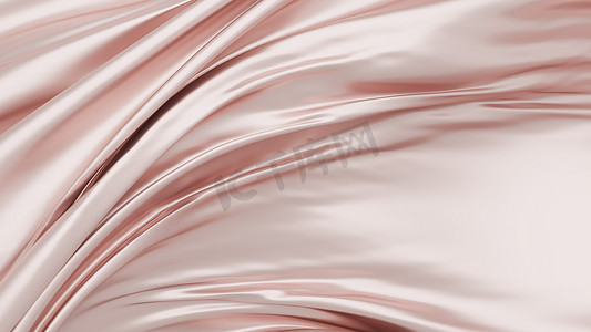 玫瑰金织物背景与复制空间 3d 渲染