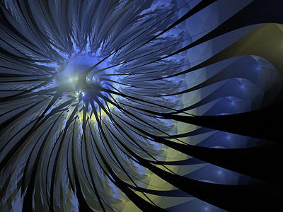 柔和柔和的分形蓝花计算机生成的图像，用于徽标、设计概念、网页、印刷品、海报。