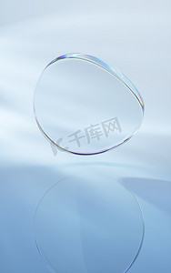 扭曲的摄影照片_带灯光的曲线玻璃，3d 渲染。