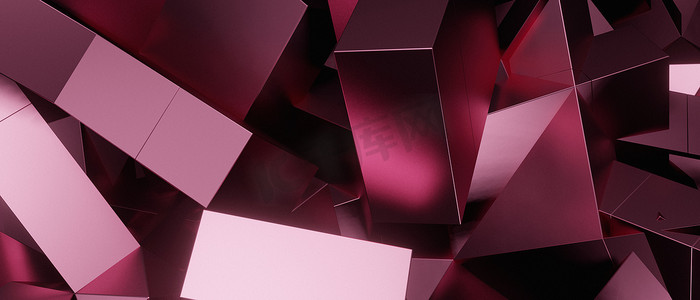抽象奢华 3D 几何混沌时尚未来派粉彩粉色 Iillustration 背景壁纸 3D 插图