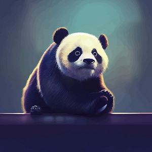 宝宝熊猫摄影照片_可爱的熊猫的动画插图，动画小熊猫肖像