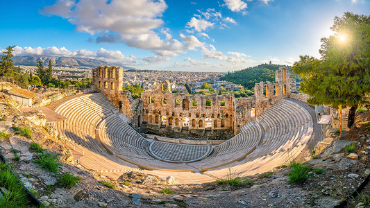 雅典卫城的希罗德阿提库斯剧场罗马剧院结构