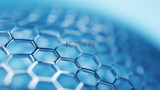 分子几何背景图片_蓝色材料分子材料结构背景