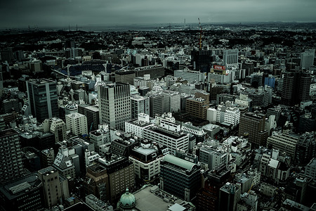 从横滨北高塔眺望的景色（单色）