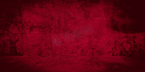 旧墙纹理水泥黑色红色背景抽象深色设计是浅白色渐变背景。