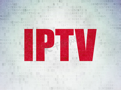 网页设计理念：数字数据纸背景上的 IPTV