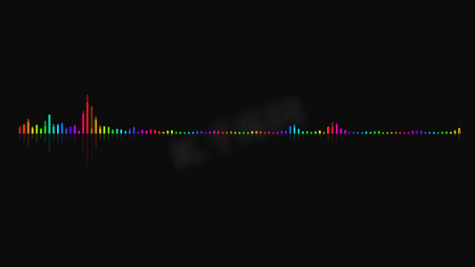 波形动画摄影照片_音频均衡器背景。