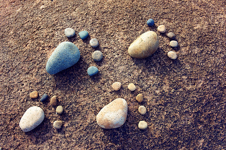 石子摄影照片_想法概念，卵石，脚步