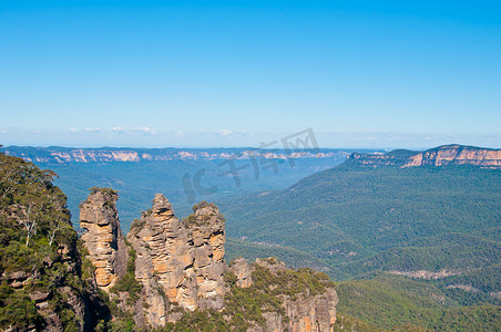 悉尼 N 蓝山著名的三姐妹岩层