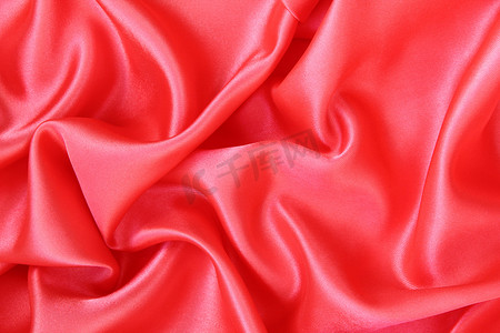 光滑的红丝绸作为背景