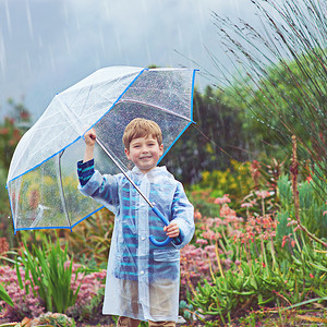 雨伞下雨摄影照片_我几乎和我的花园一样喜欢下雨。
