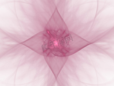 带有尖瓣花瓣的粉红色抽象花的 3D 渲染