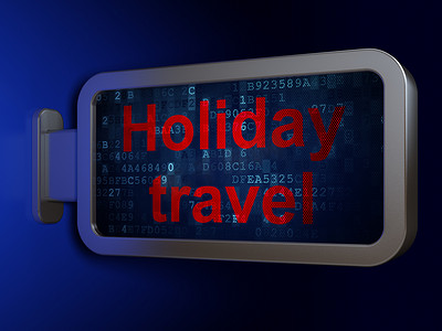 旅行概念：广告牌背景上的假日旅行