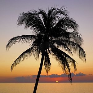 比那尔德里奥省玛丽亚拉戈尔达加勒比海的日落