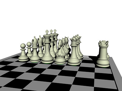 带有游戏棋子的简单国际象棋游戏