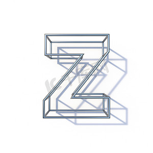 钢丝框字体 Letter Z 3D